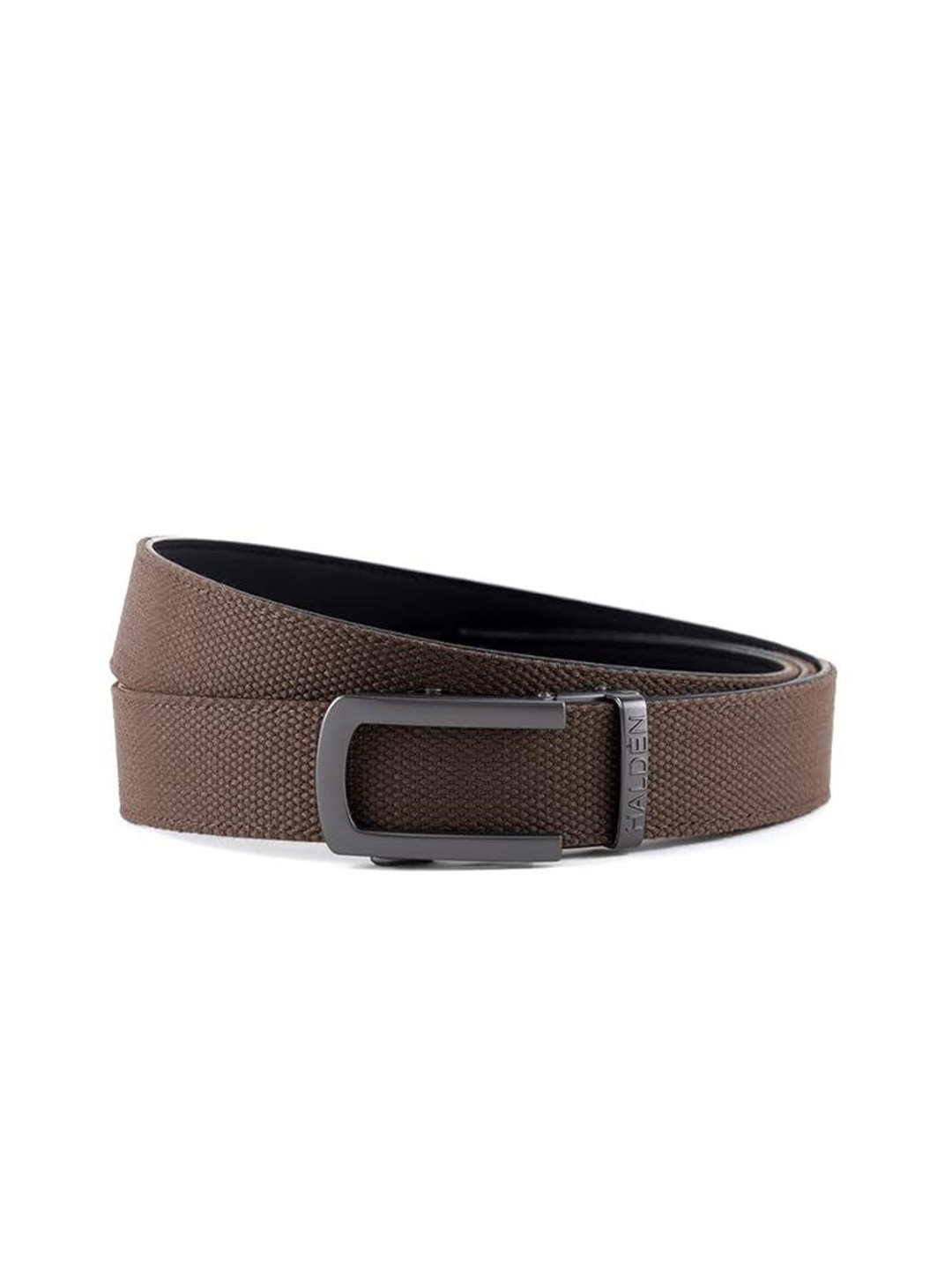 

HALDEN Men Textured Leather Belt, Brown
