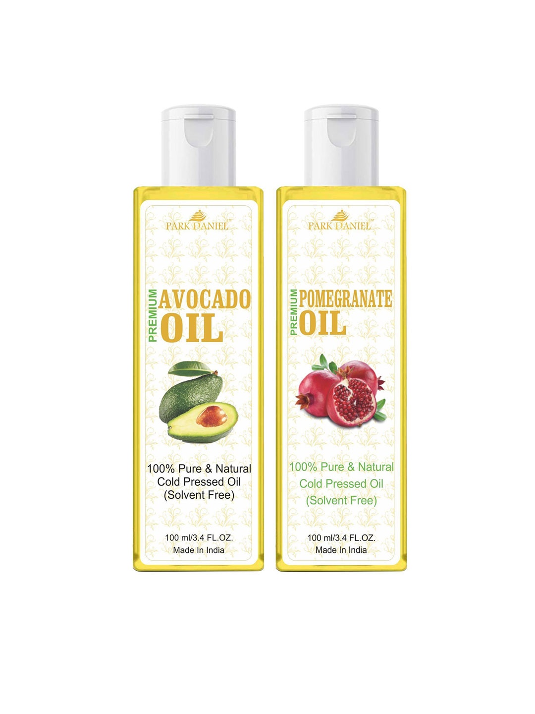 

Park Daniel Set Of 2 Cold Pressed Natural Avocado & Pomegranate Oil - 100 ml Each, Transparent