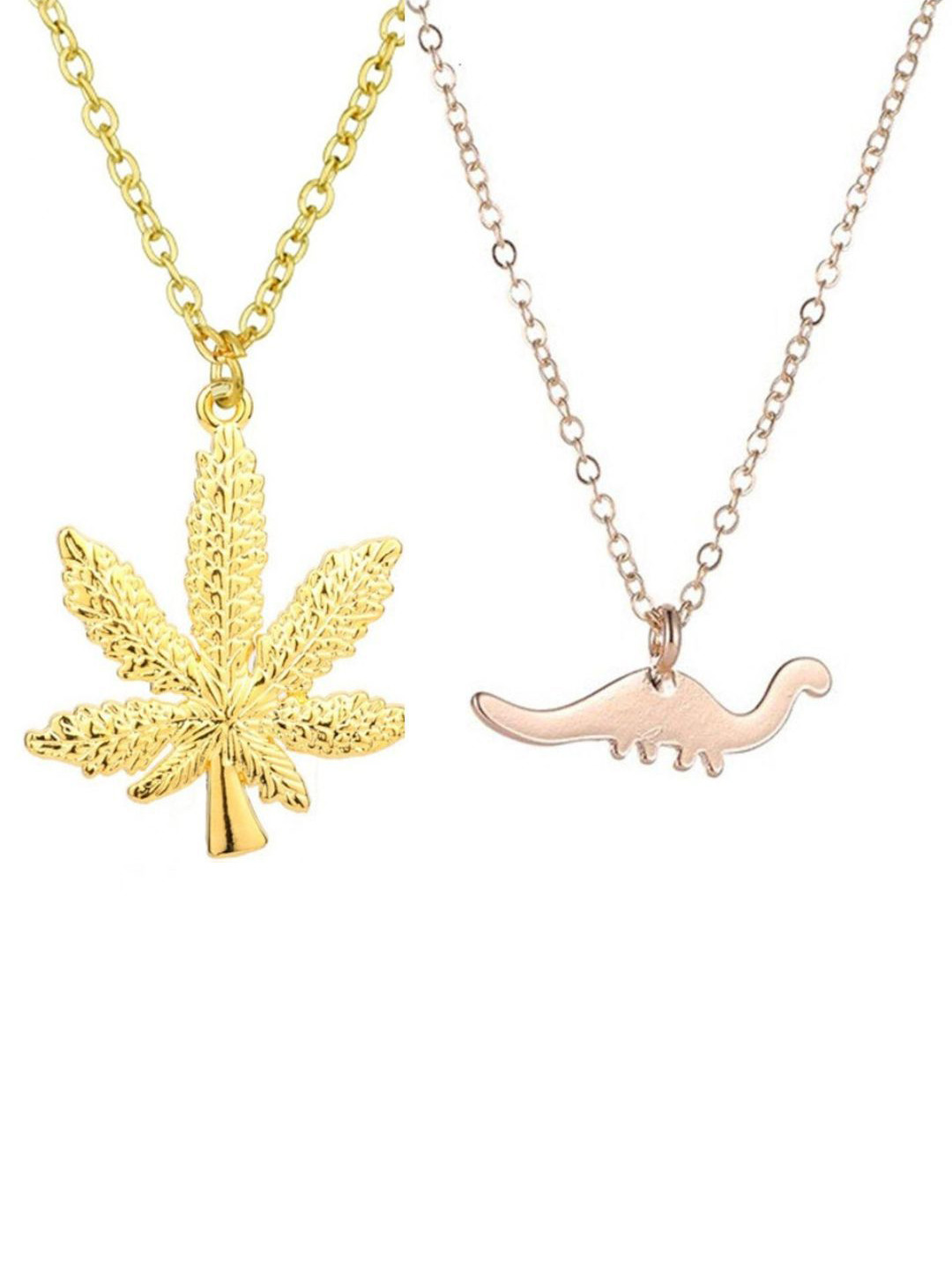 

Pinapes Unisex Brass Gold-Plated Oxidised Necklace