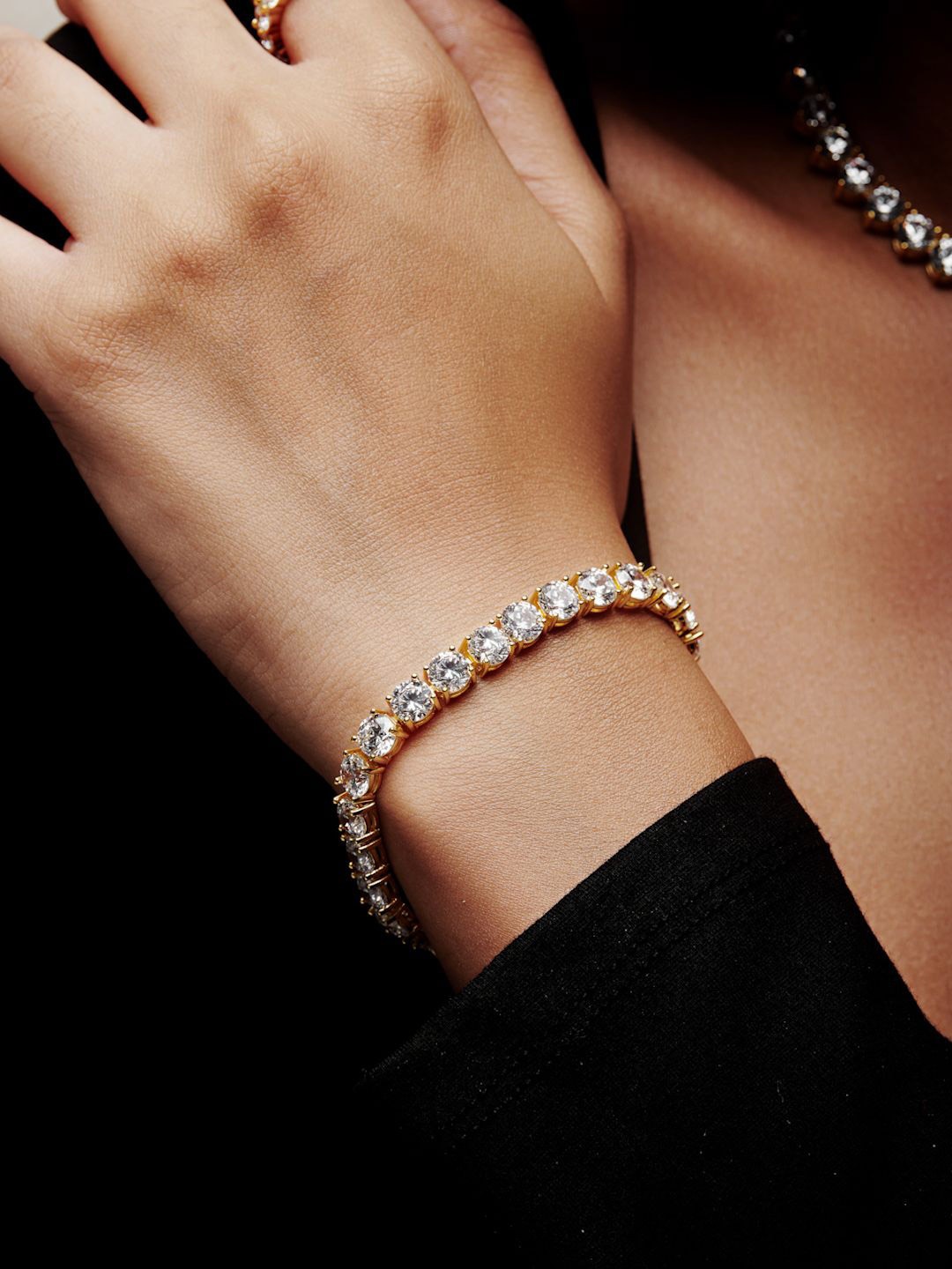 

MISS JO 92.5 Sterling Silver Cubic Zirconia Gold-Plated Wraparound Bracelet