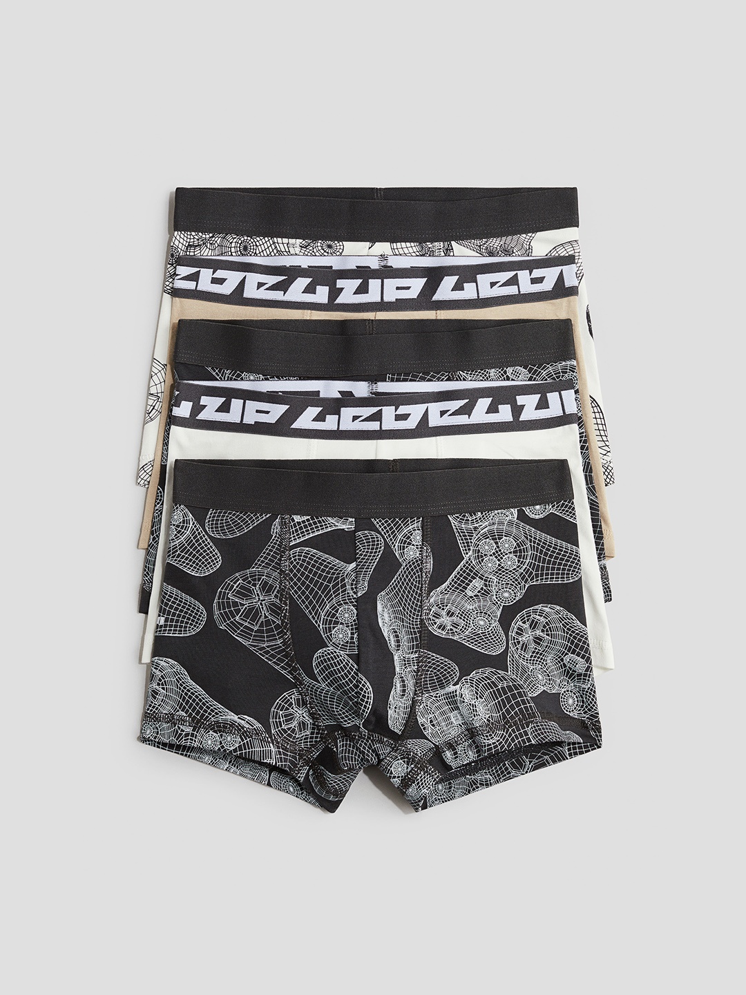 

H&M Boys 5-Pack Mid Rise Trunk, Black