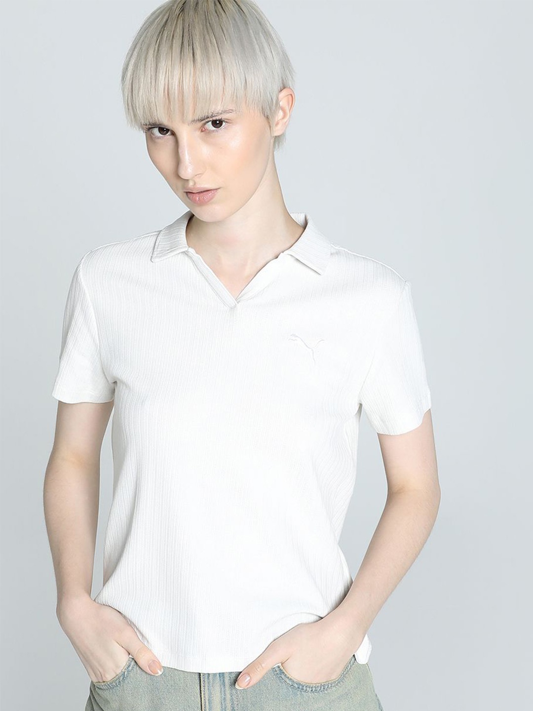 

Puma Classics Cotton Polo T-Shirt, Grey