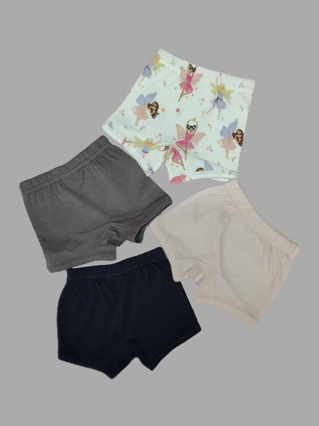 

SEYBIL Girls Pack Of 4 Assorted Cotton Basic Briefs