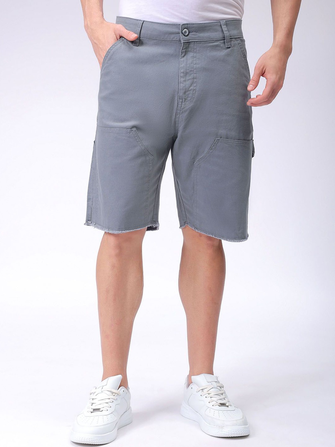 

The Indian Garage Co Men Relaxed Fit Mid-Rise Cotton Shorts, Olive