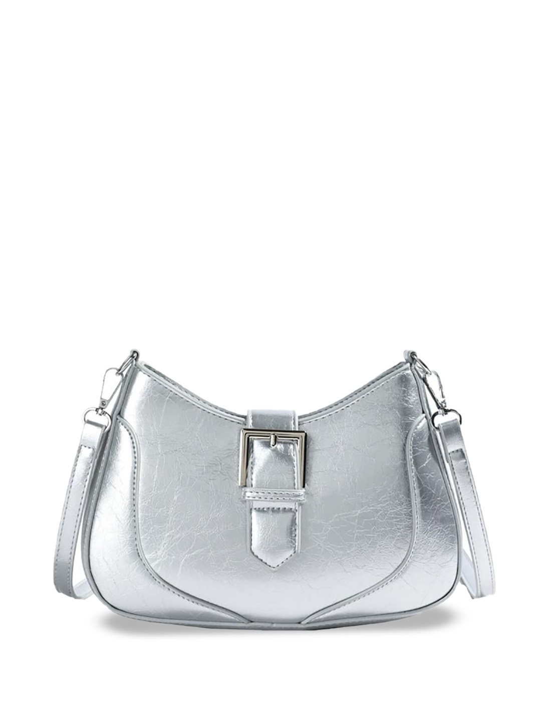 

StyleCast x Revolte Women Textured Half Moon Sling Bag, Silver