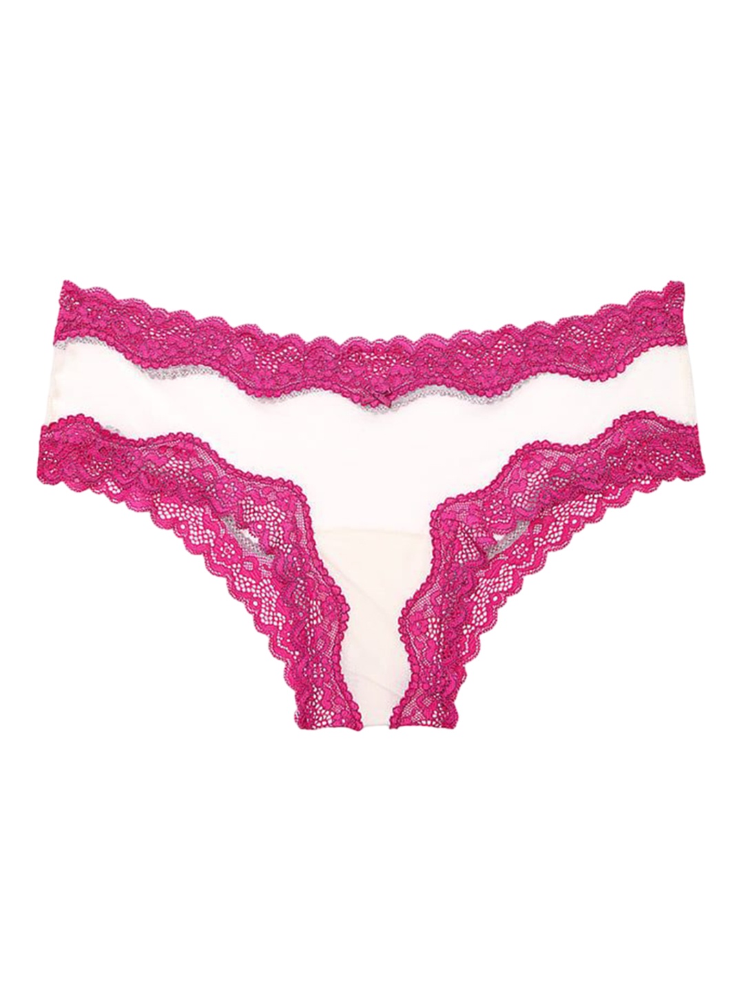 

Victoria's Secret Women Low Rise Lace-Trim Cheeky Panty Briefs 1124442748JD, White