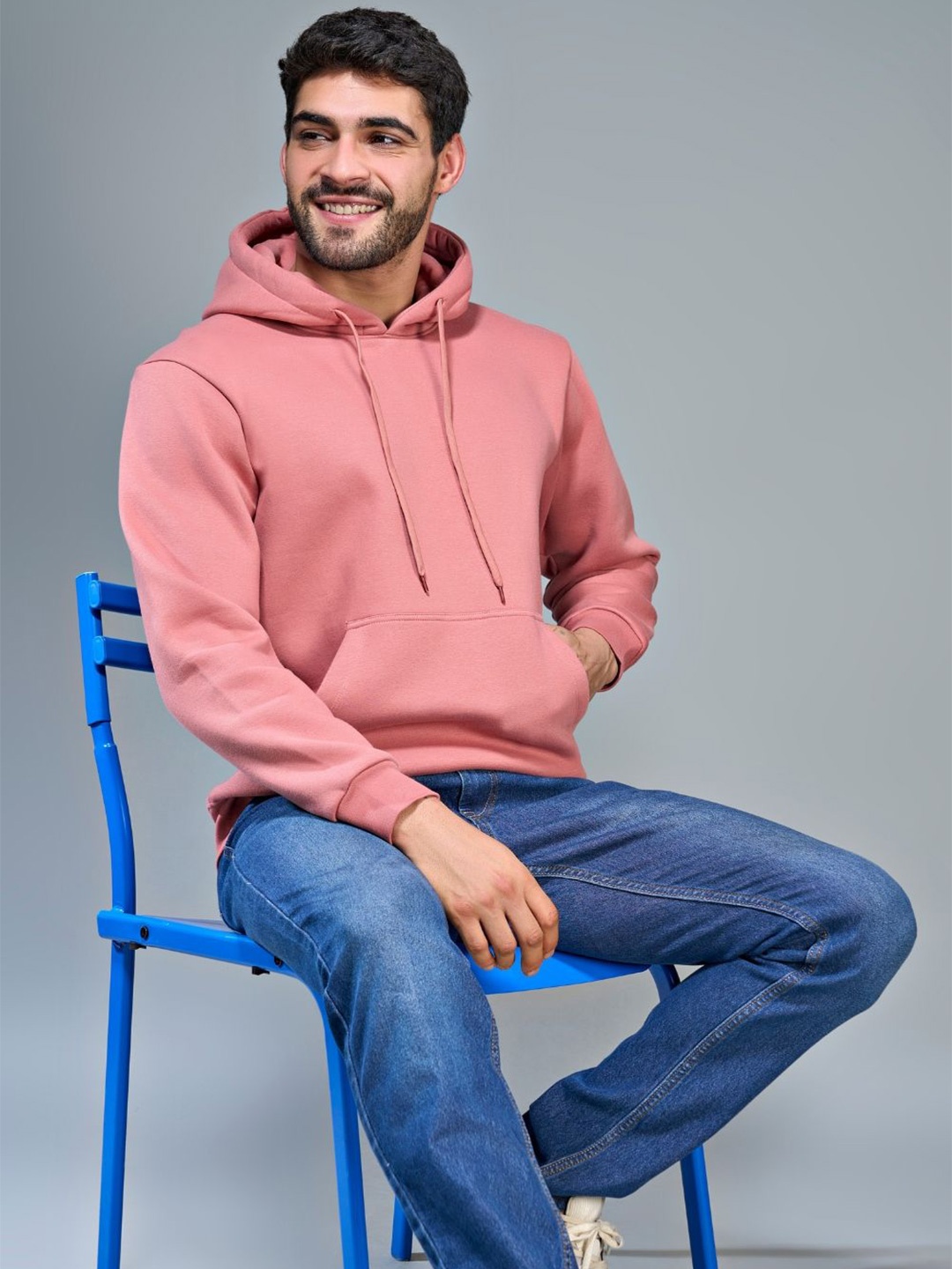 

MAXZONE Men Long Sleeves Hooded Sweatshirt, Red