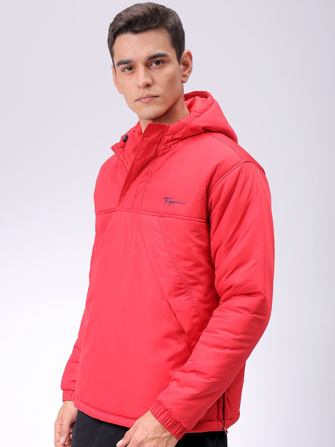 

The Indian Garage Co Men Hooded Solid Casual Sporty Jacket, Red