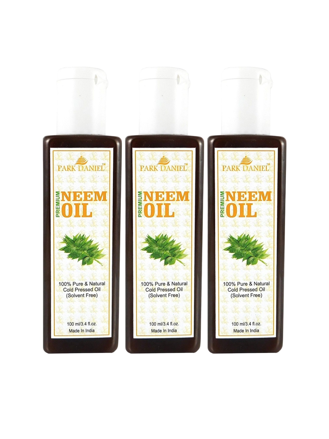 

Park Daniel 3Pcs 100% Pure Natural Cold Pressed Neem Oils - 300ml Each, Transparent