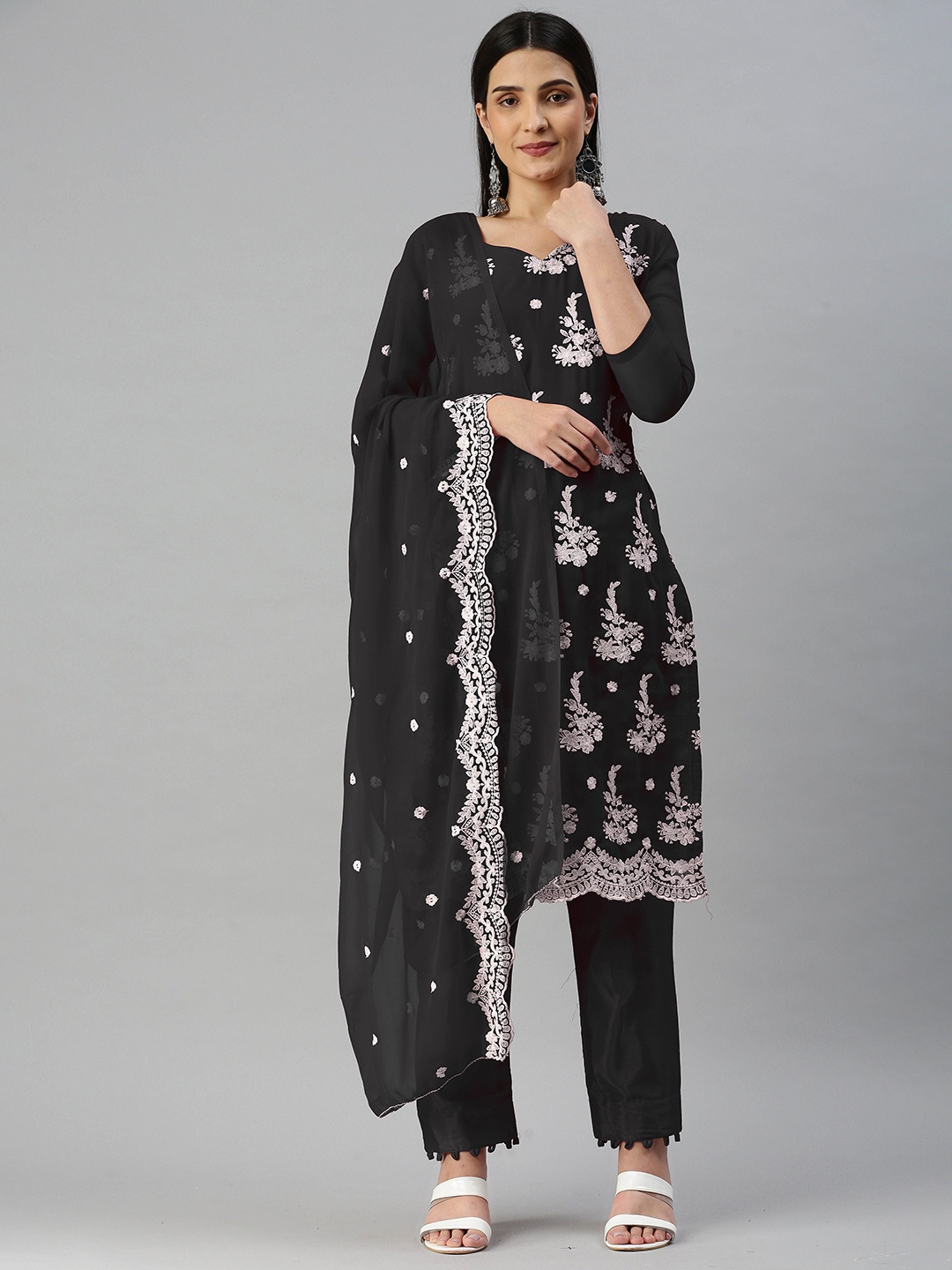 

Maroosh Ethnic Motifs Embroidered Unstitched Dress Material, Black