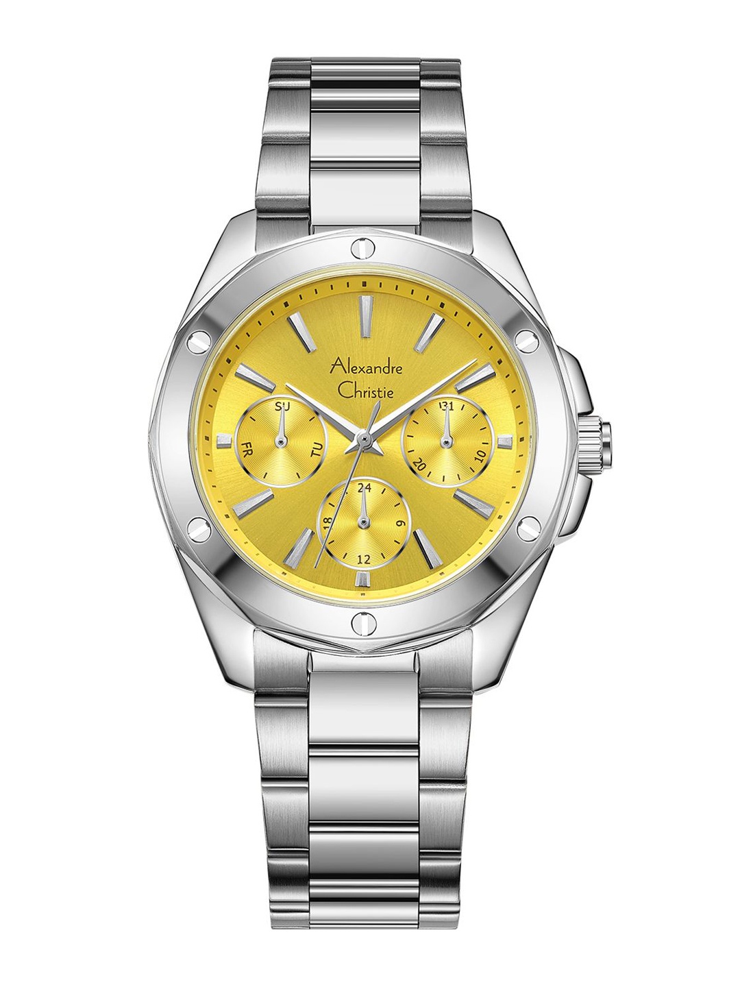 

Alexandre Christie Women Embellished Bracelet Style Straps Analogue Watch2A72BFBSSYL, Silver