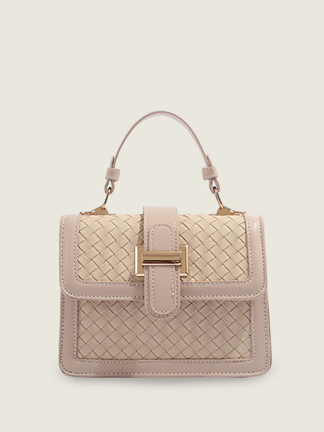 

StyleCast x Revolte Women Textured Structured Handheld Bag, Beige