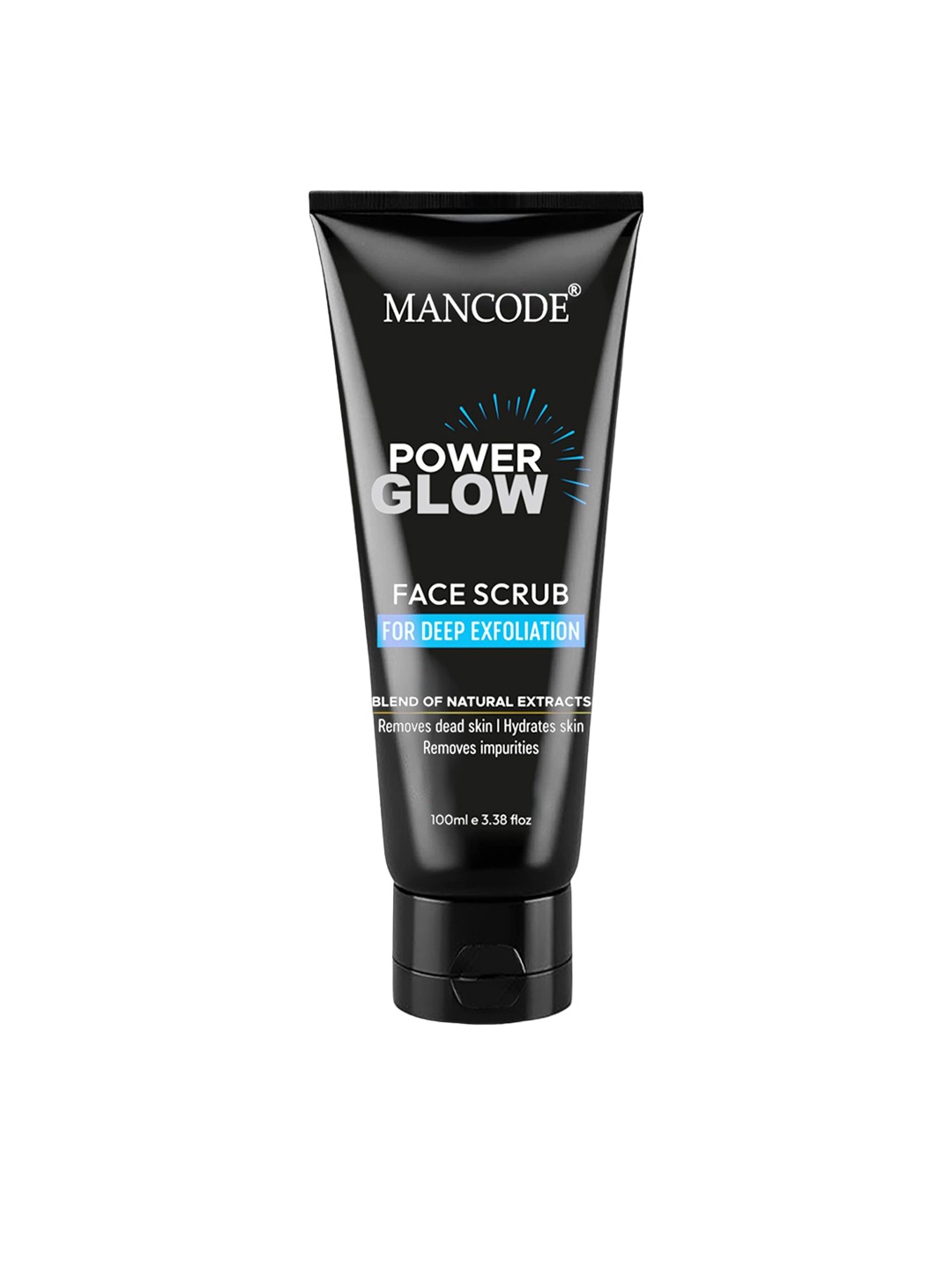 

MANCODE Power Glow Face Scrub For Deep Exfoliation With Saffron & Turmeric - 100 ml, Black