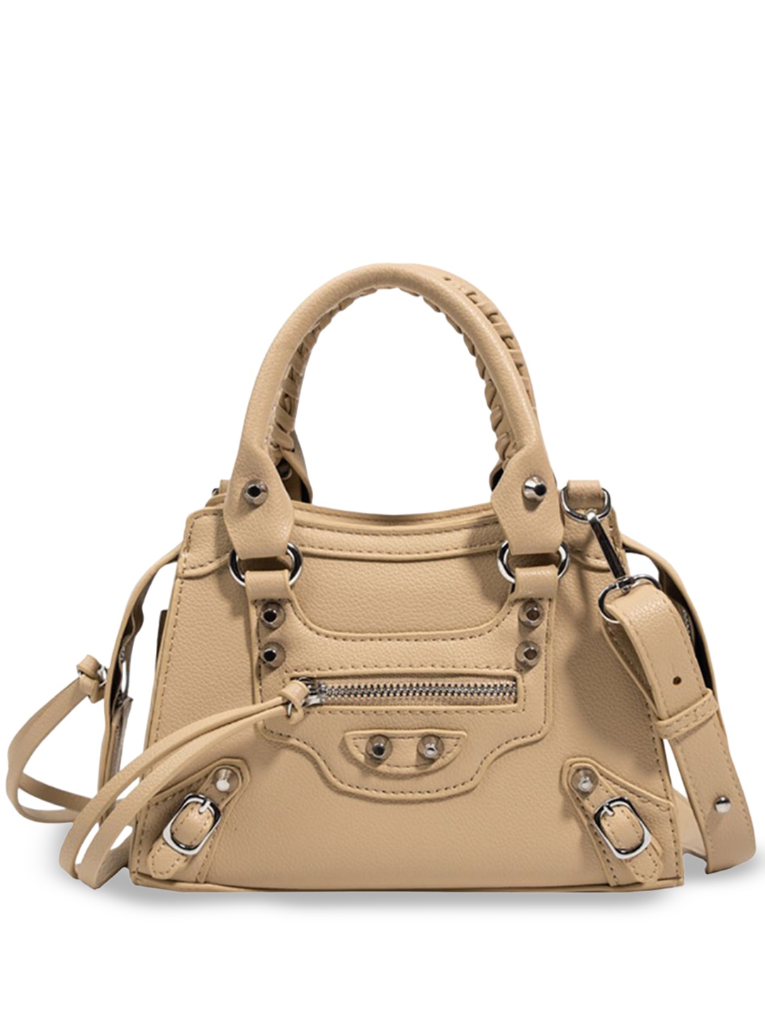 

StyleCast x Revolte Women Solid Swagger Satchel Bag, Khaki