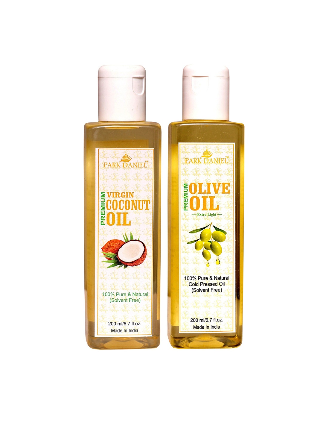 

Park Daniel Set Of 2 Natural Virgin Coconut With Olive Oil For Skin & Hair- 200 ml Each, Transparent