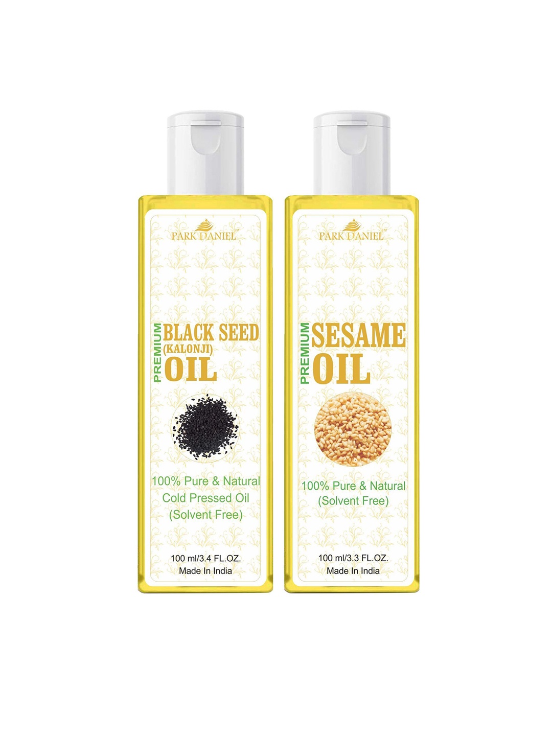 

Park Daniel Set Of 2 Pure Natural & Organic Kalonji Oil & Sesame Oil - 100 ml Each, Transparent