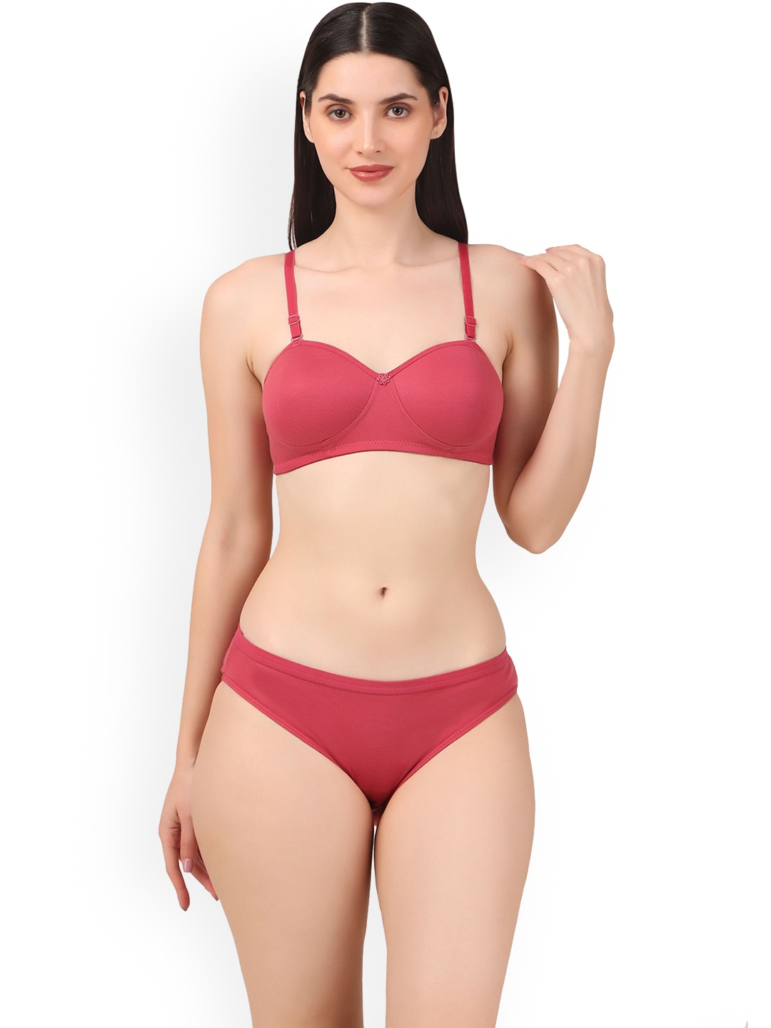 

Piylu Women Lightly Padded Lingerie Set, Magenta