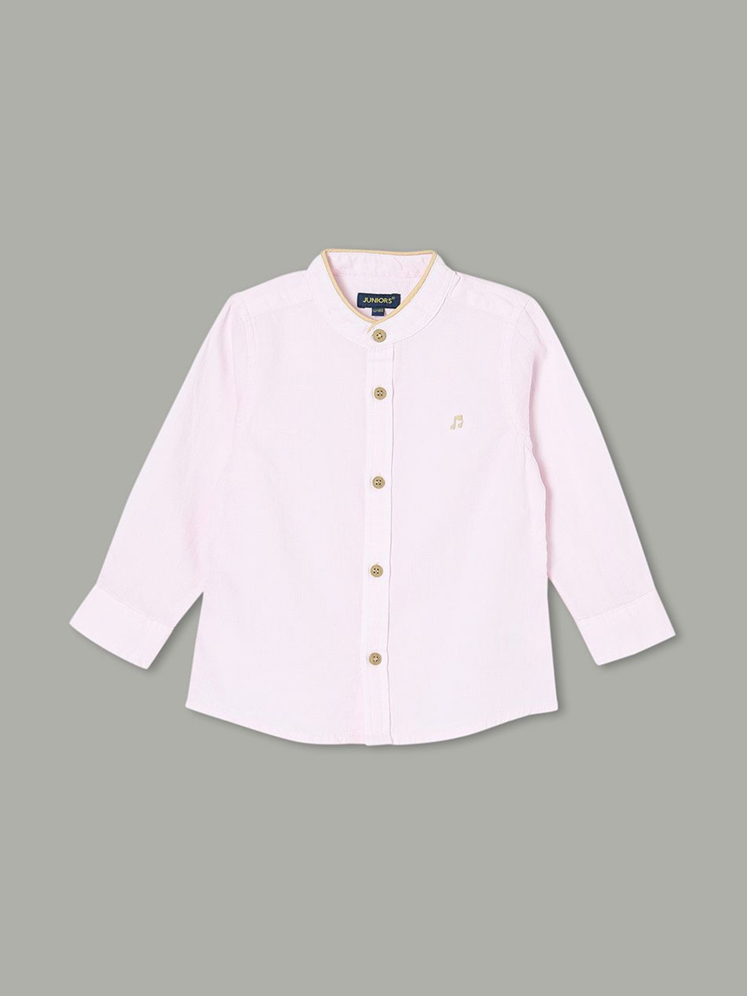 

Juniors by Lifestyle Boys Band Collar Solid Cotton Casual Shirt, White