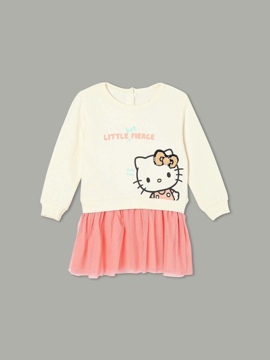 

Juniors by Lifestyle Girls Printed Round Neck Cotton Sweatshirt, Off white