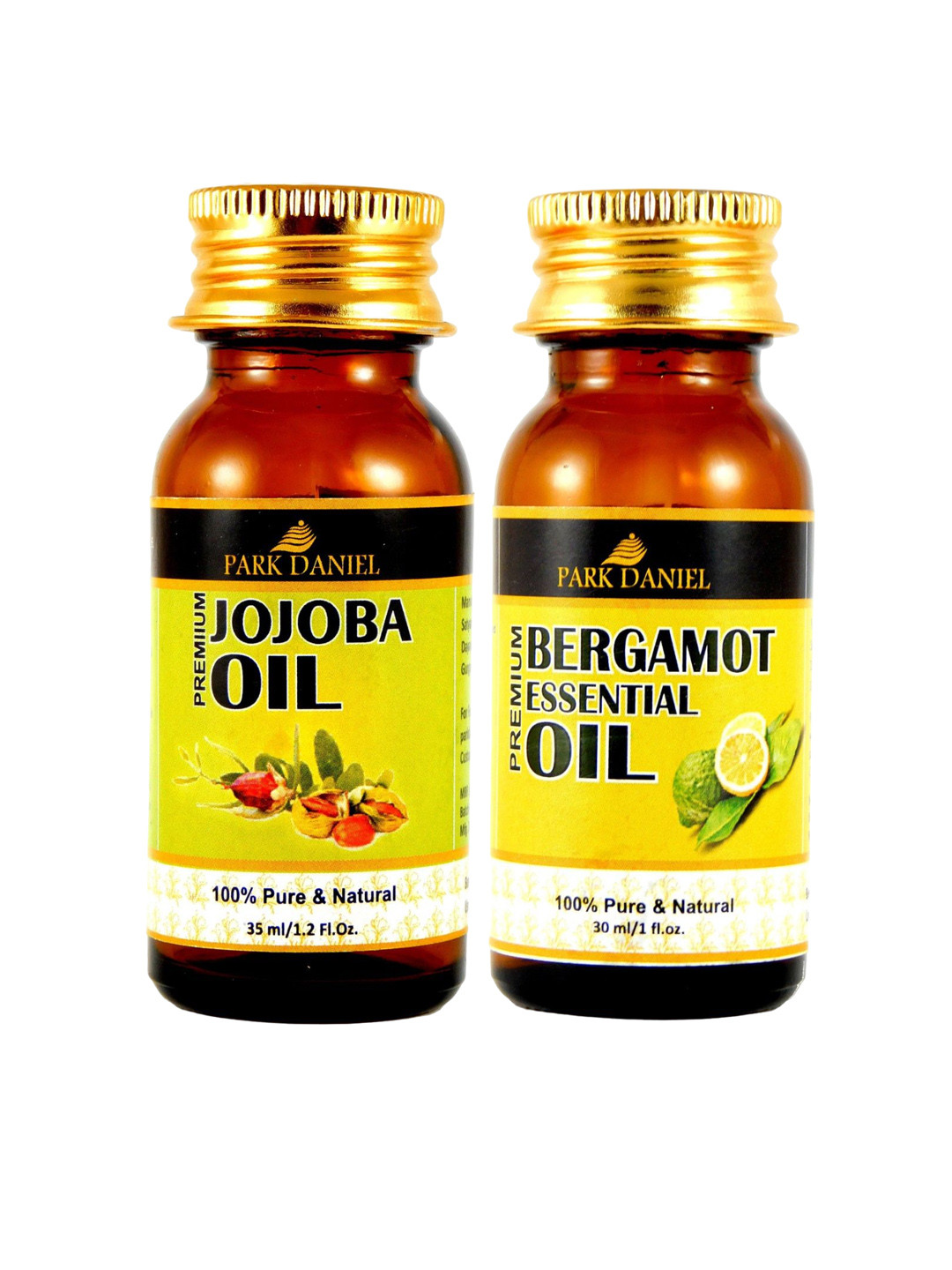 

Park Daniel 2Pcs Pure & Natural Jojoba Carrier Oil- 35 ml & Bergamot Essential Oil - 30 ml, Transparent