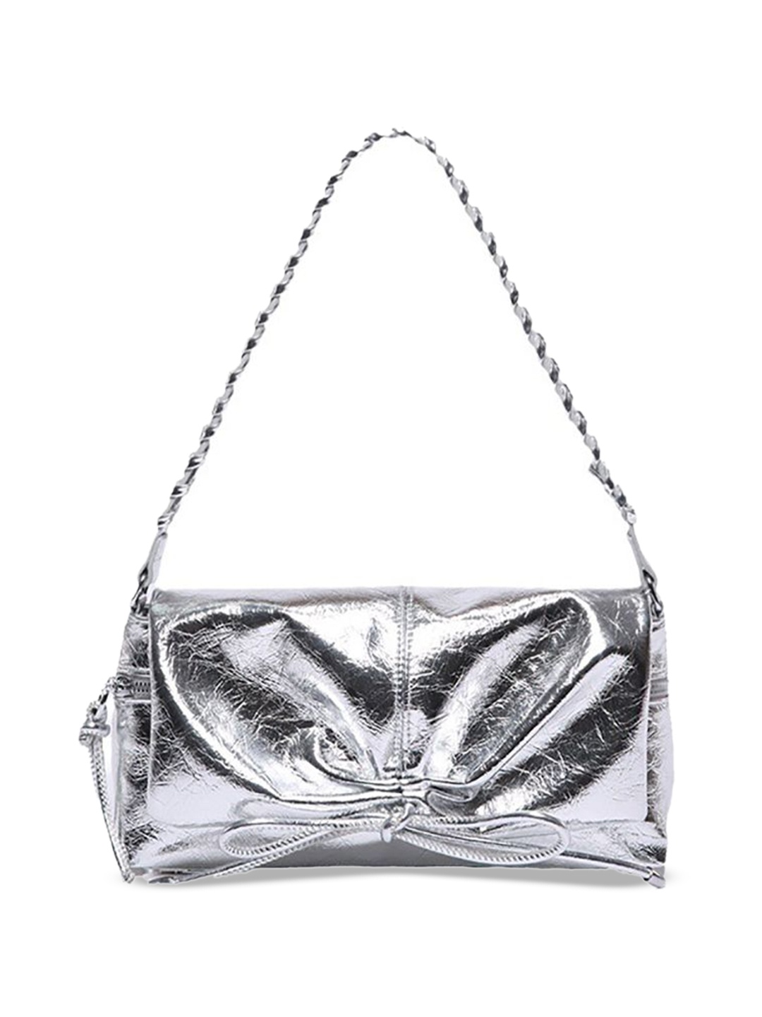 

StyleCast x Revolte Women Solid Bowling Sling Bag, Silver