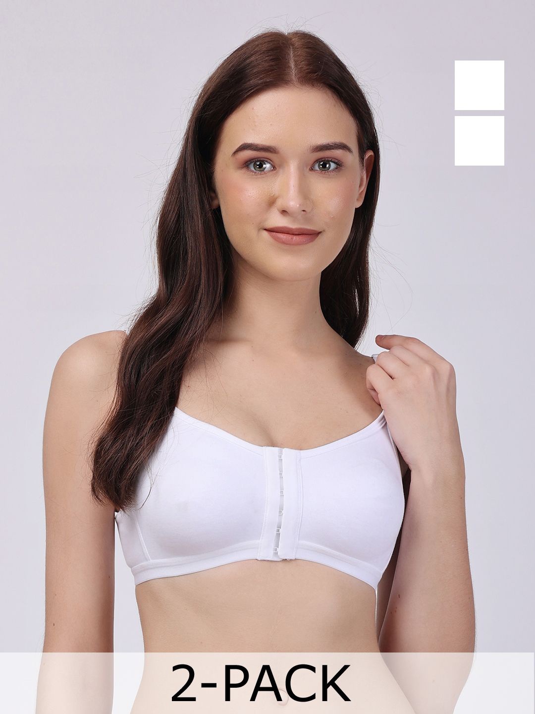 

Floret Pack Of 2 Non-Wired Full Coverage Bra, White