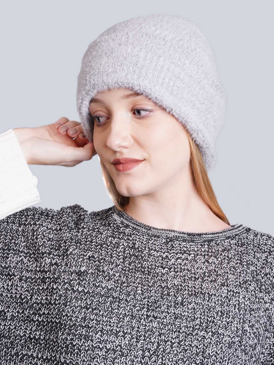 

Bharatasya Unisex Acrylic Solid Beanie, Grey