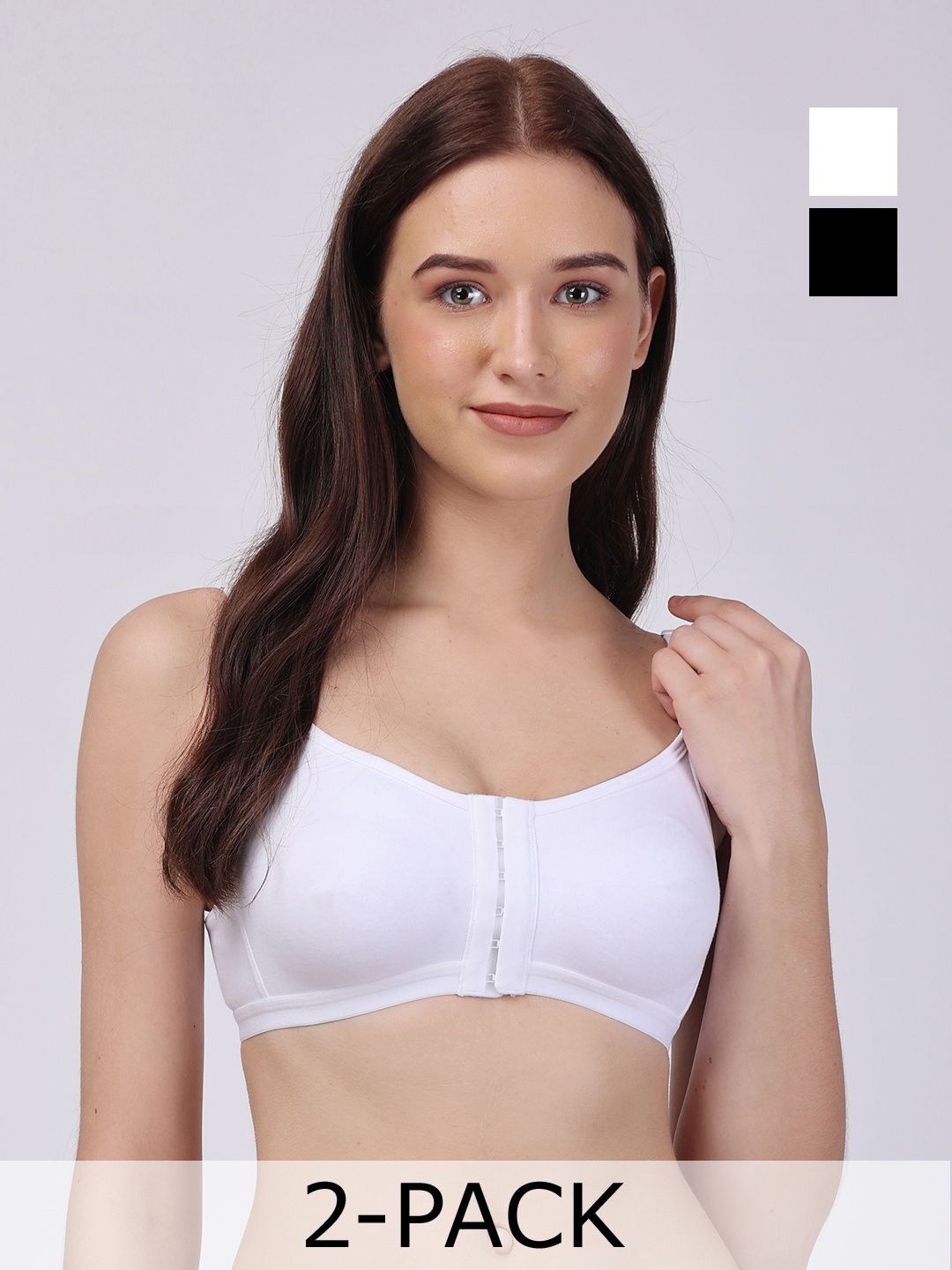 

Floret Women Pack Of 2 Full Coverage Non Padded Bra, White