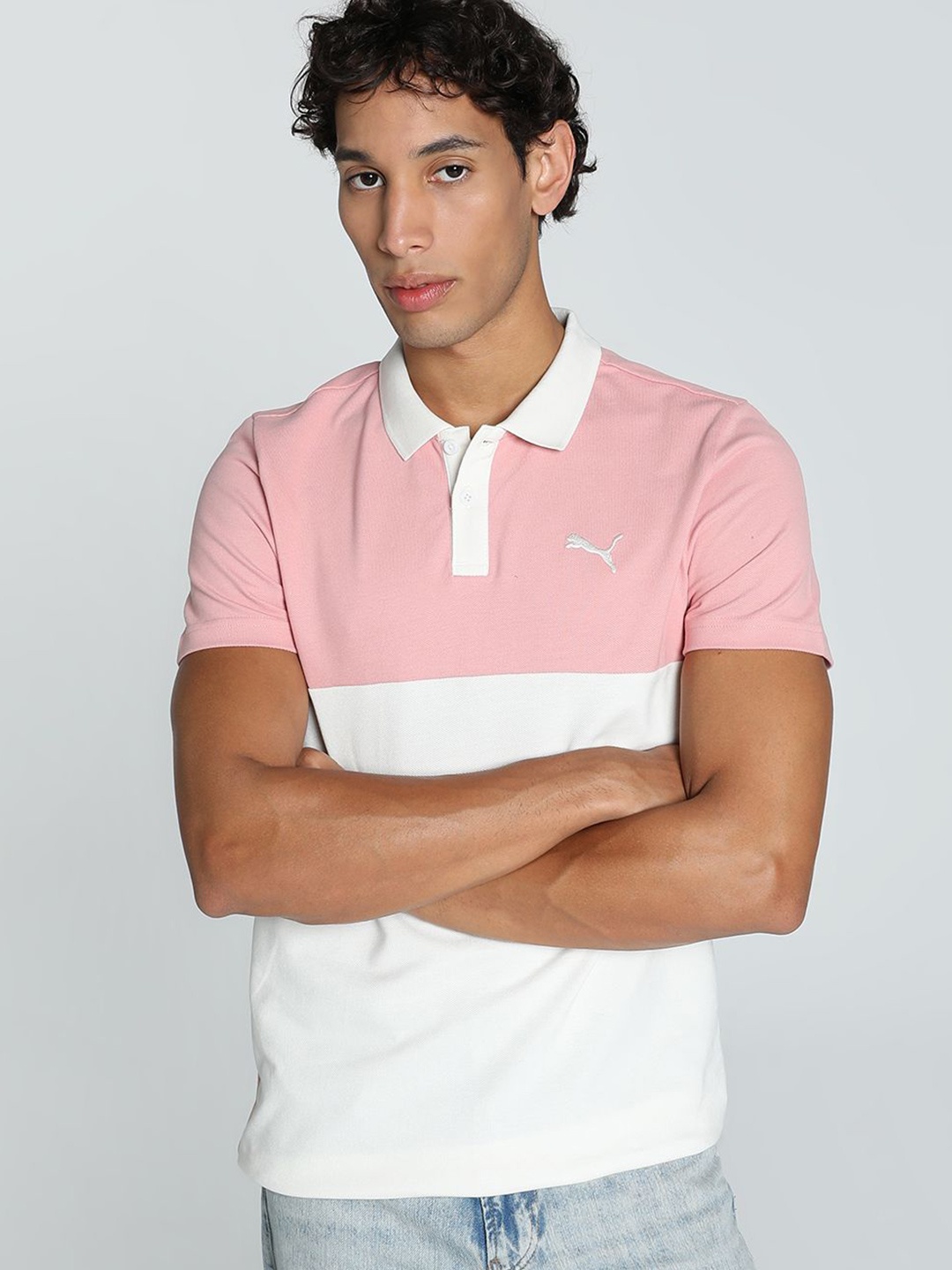 

Puma Colorblock Slim Fit Polo, White