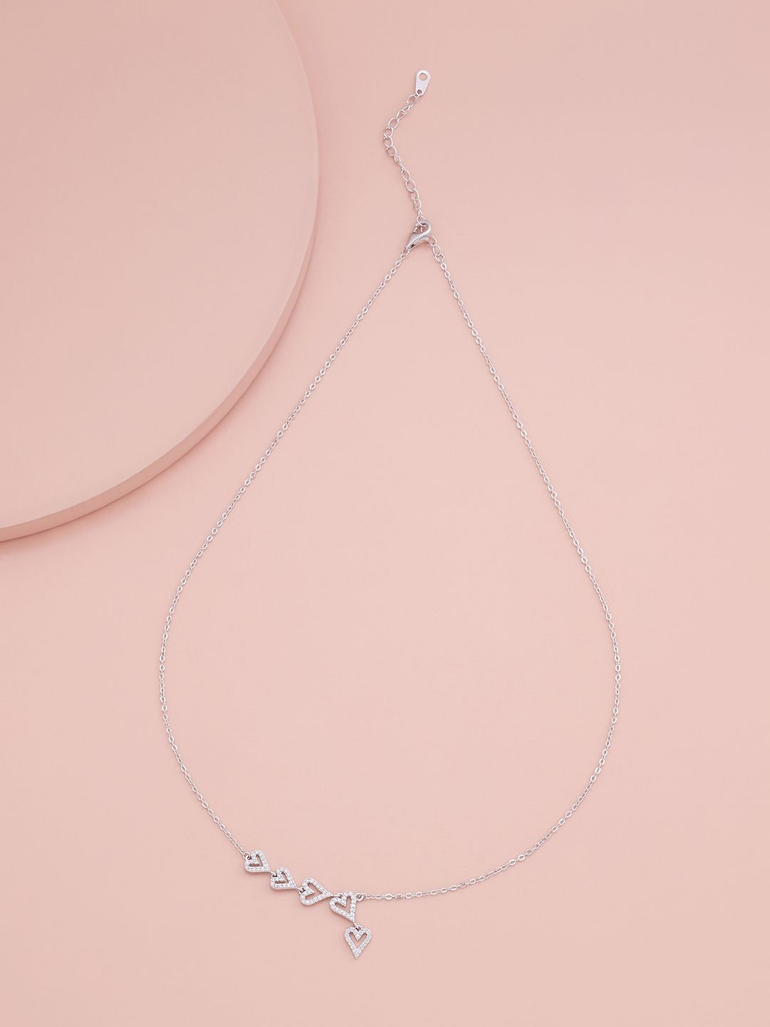 

Kushal's Fashion Jewellery Rhodium-Plated Cubic Zirconia Statement Chain, Silver