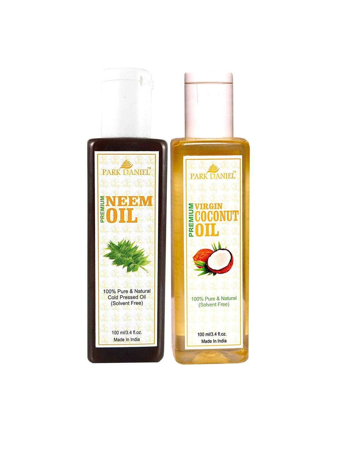 

Park Daniel Set Of 2 Virgin Coconut Oil & Neem Oil For Hair - 100 ml Each, Transparent