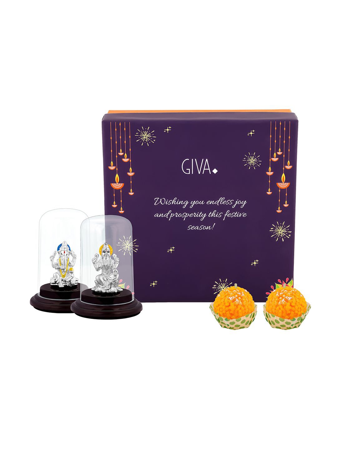 

GIVA Orange 4Pcs 925 Sterling Silver Idols & Candles Gift Sets