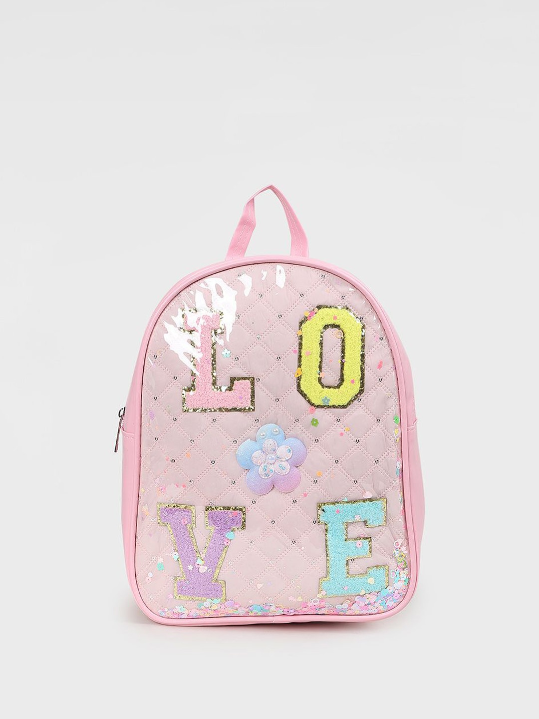 

Ginger by Lifestyle Structured Handheld Bag with Applique, Pink