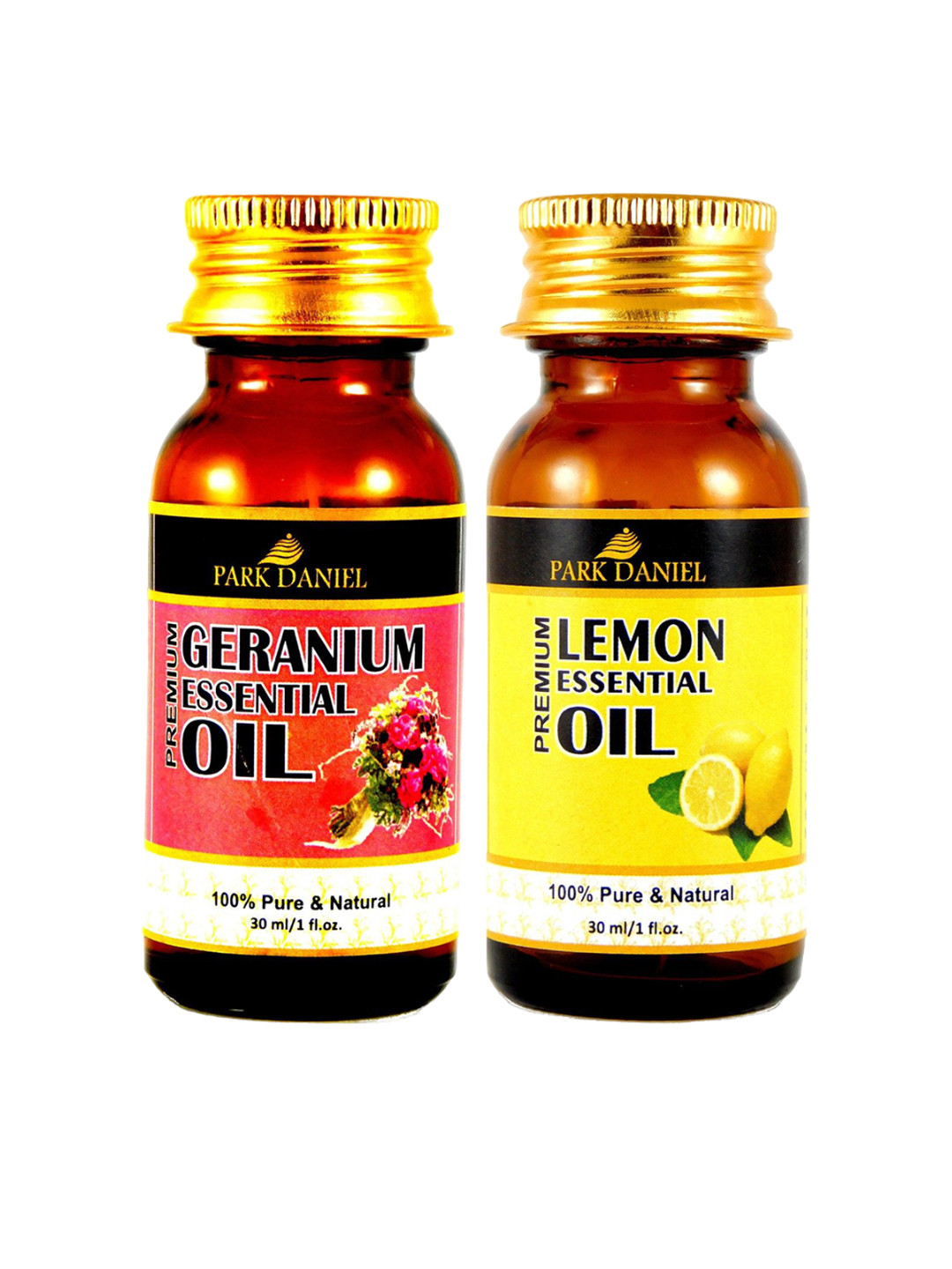 

Park Daniel Set of 2 Geranium Essential Oil & Lemon Essential Oil - 30 ml Each, Transparent
