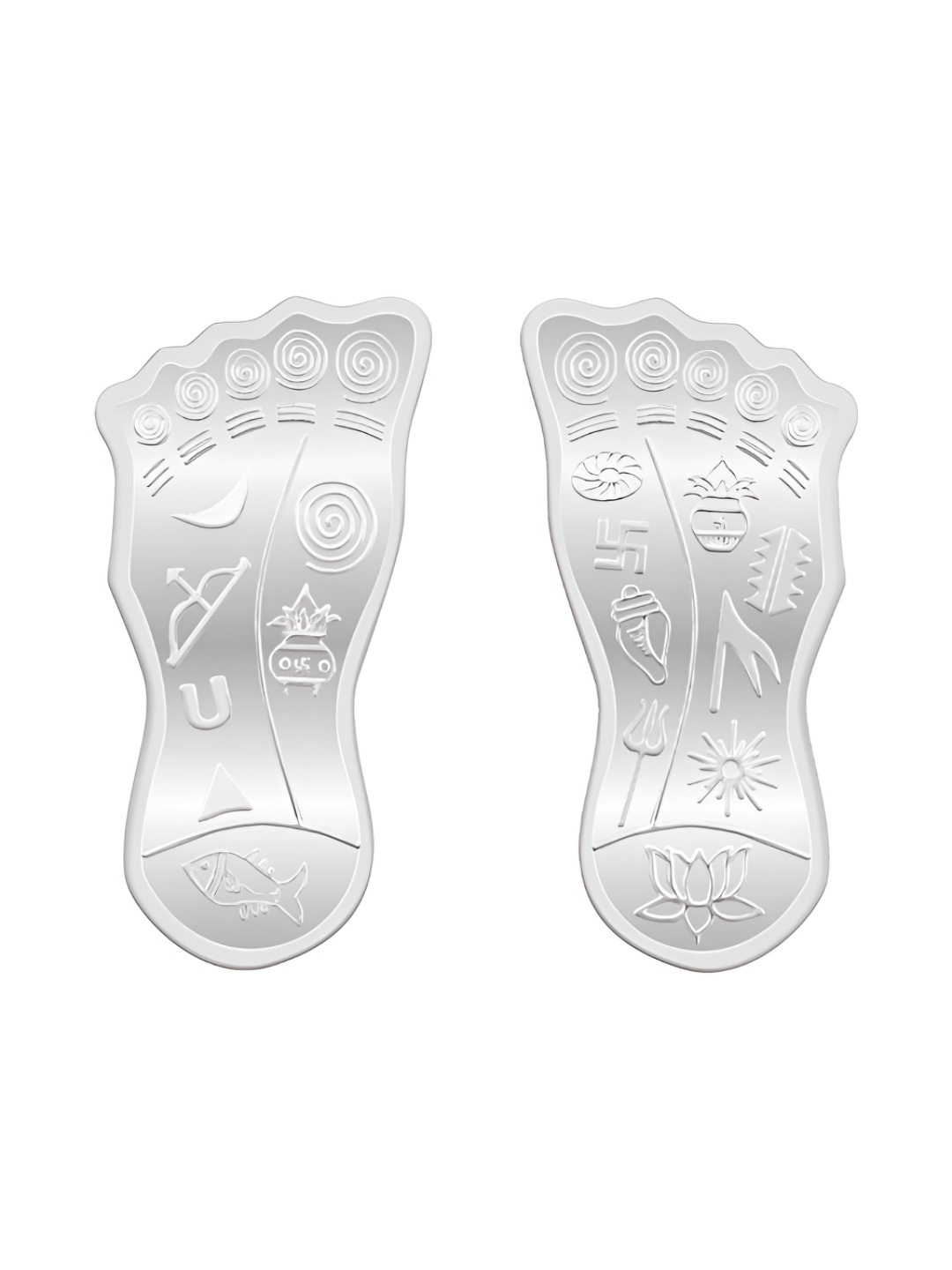 

GIVA Silver Toned 2 Pieces Textured Shree Lakshmi Charan Padukas