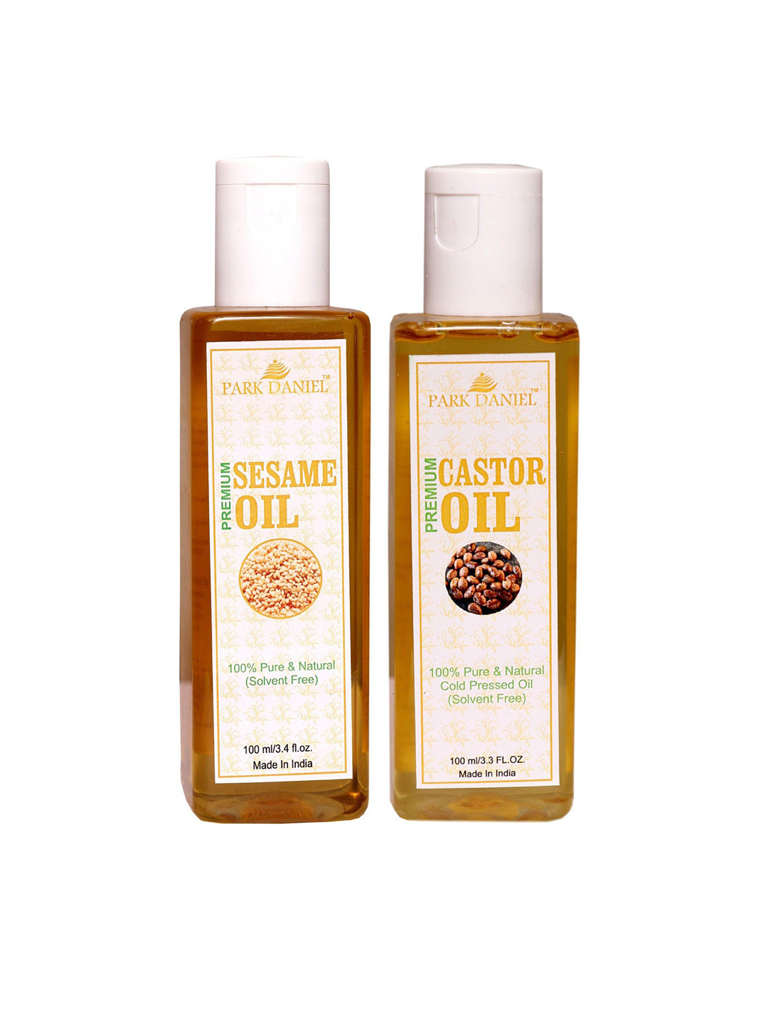

Park Daniel Set Of 2 Premium Sesame Oil With Castor Oil - 100 ml Each, Transparent