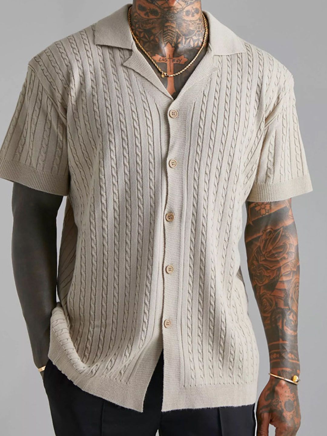 

StyleCast Men Opaque Printed Casual Shirt, Off white