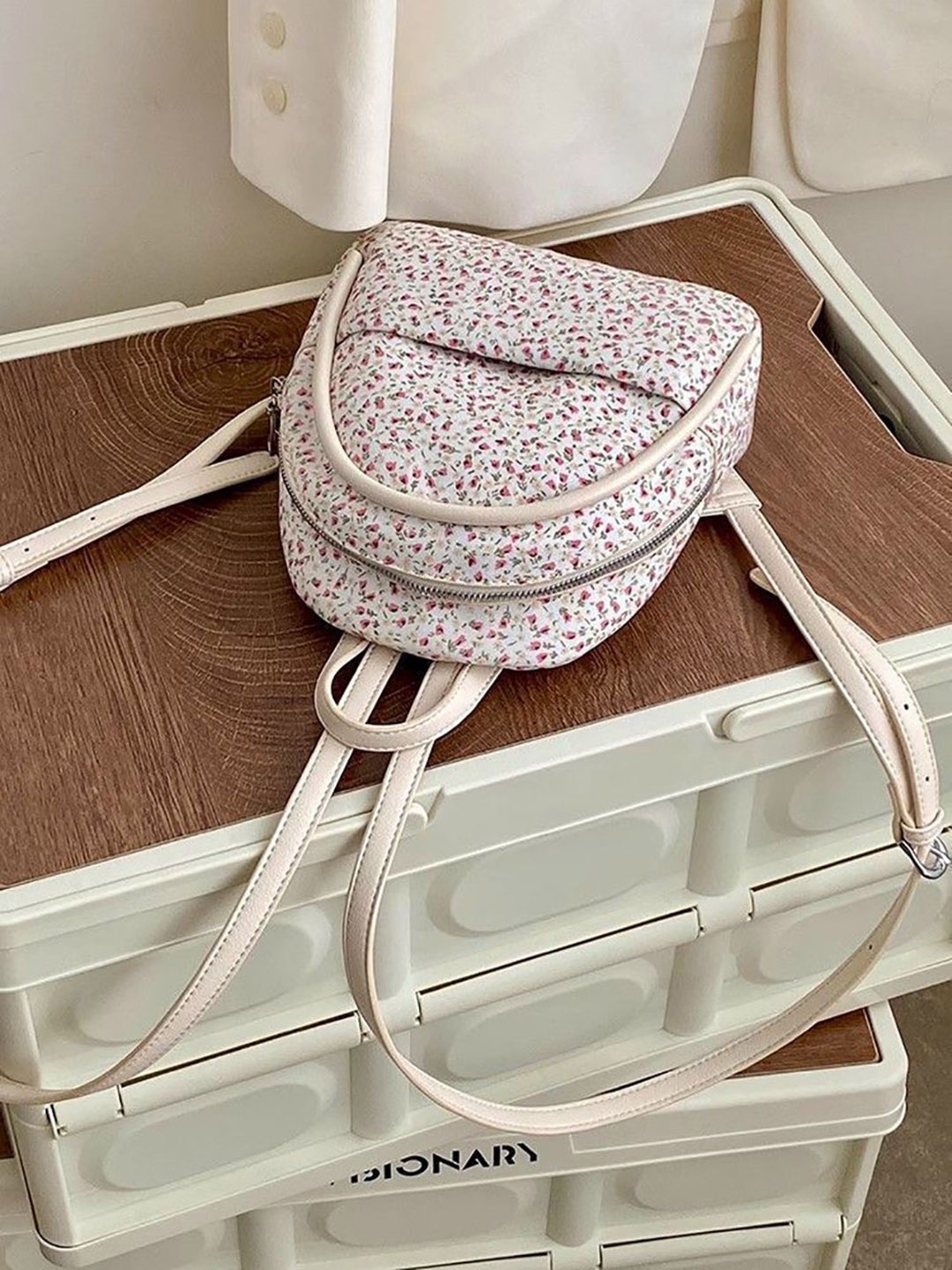 

StyleCast x Revolte Floral PU Bowling Hobo Bag, White