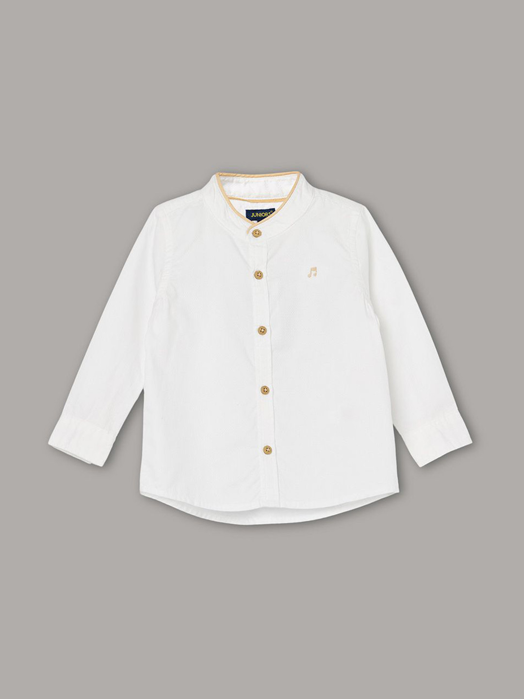 

Juniors by Lifestyle Boys Band Collar Solid Cotton Casual Shirt, White