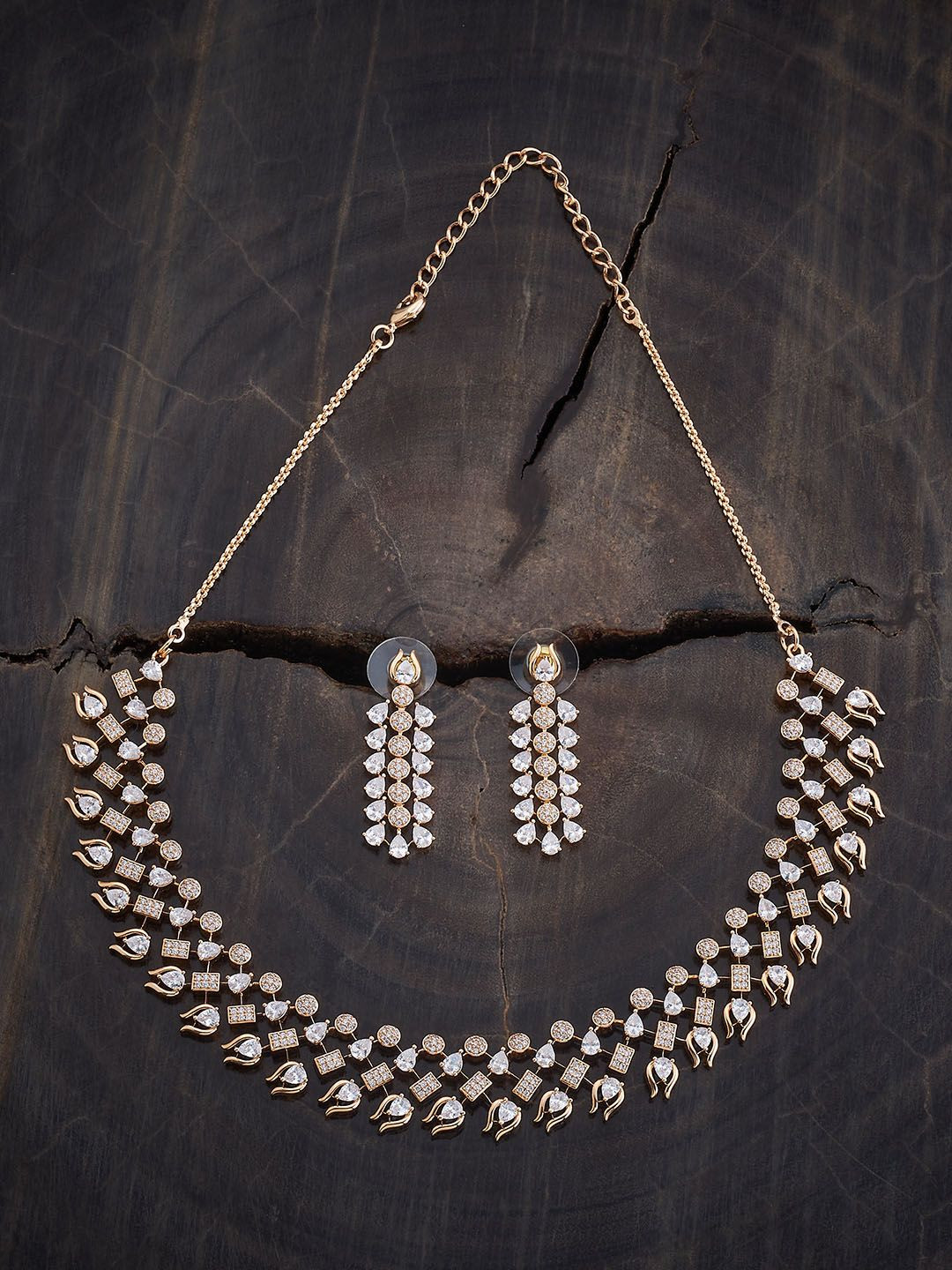 

Kushal's Fashion Jewellery Gold-Plated CZ Stone-Studded Jewellery Set