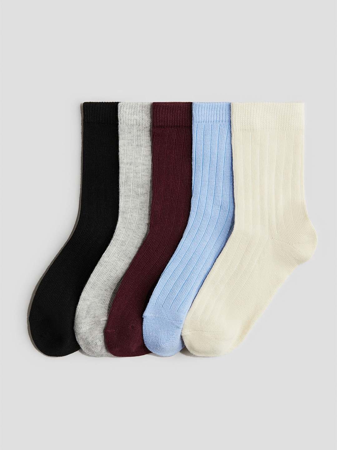 

H&M Kids Pack of 5 Ribbed Socks, Blue