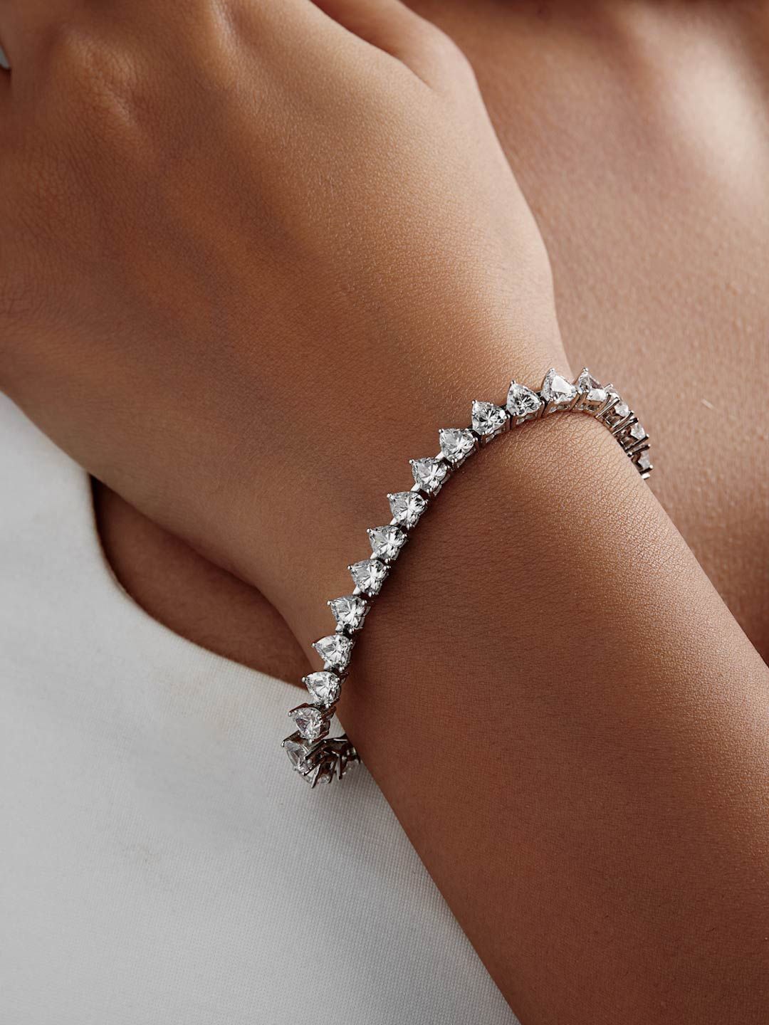 

MISS JO 92.5 Sterling Silver Cubic Zirconia Rhodium-Plated Wraparound Bracelet