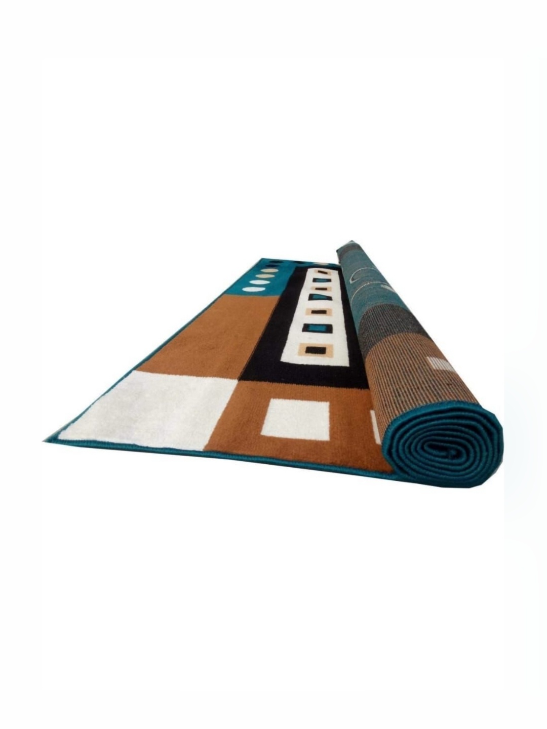 

Samjeeda Handloom carpets Blue & White Floral Printed Anti-Skid Carpet