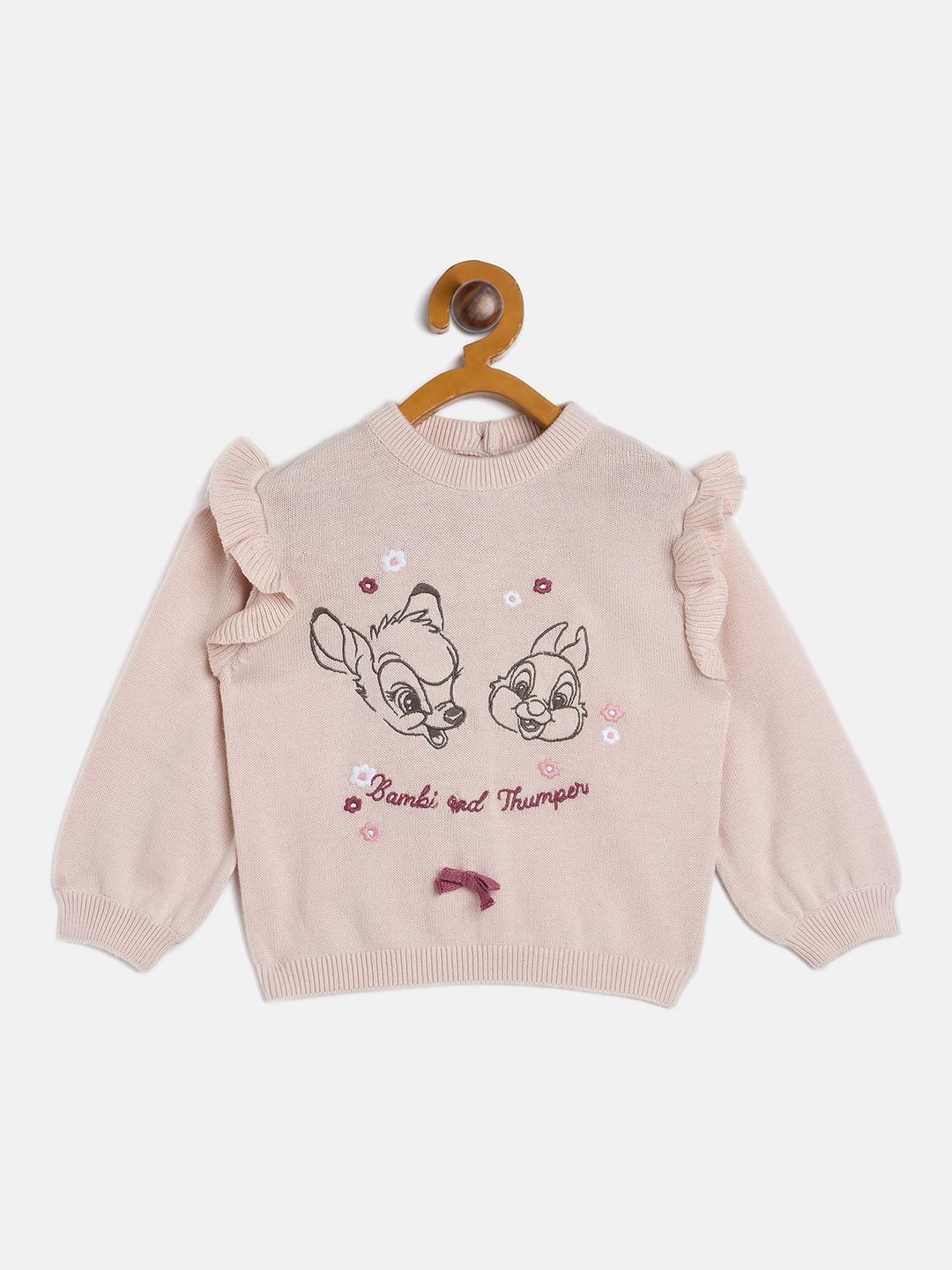 

JWAAQ Girls Cotton Graphic Printed Full Sleeve Sweater, Pink