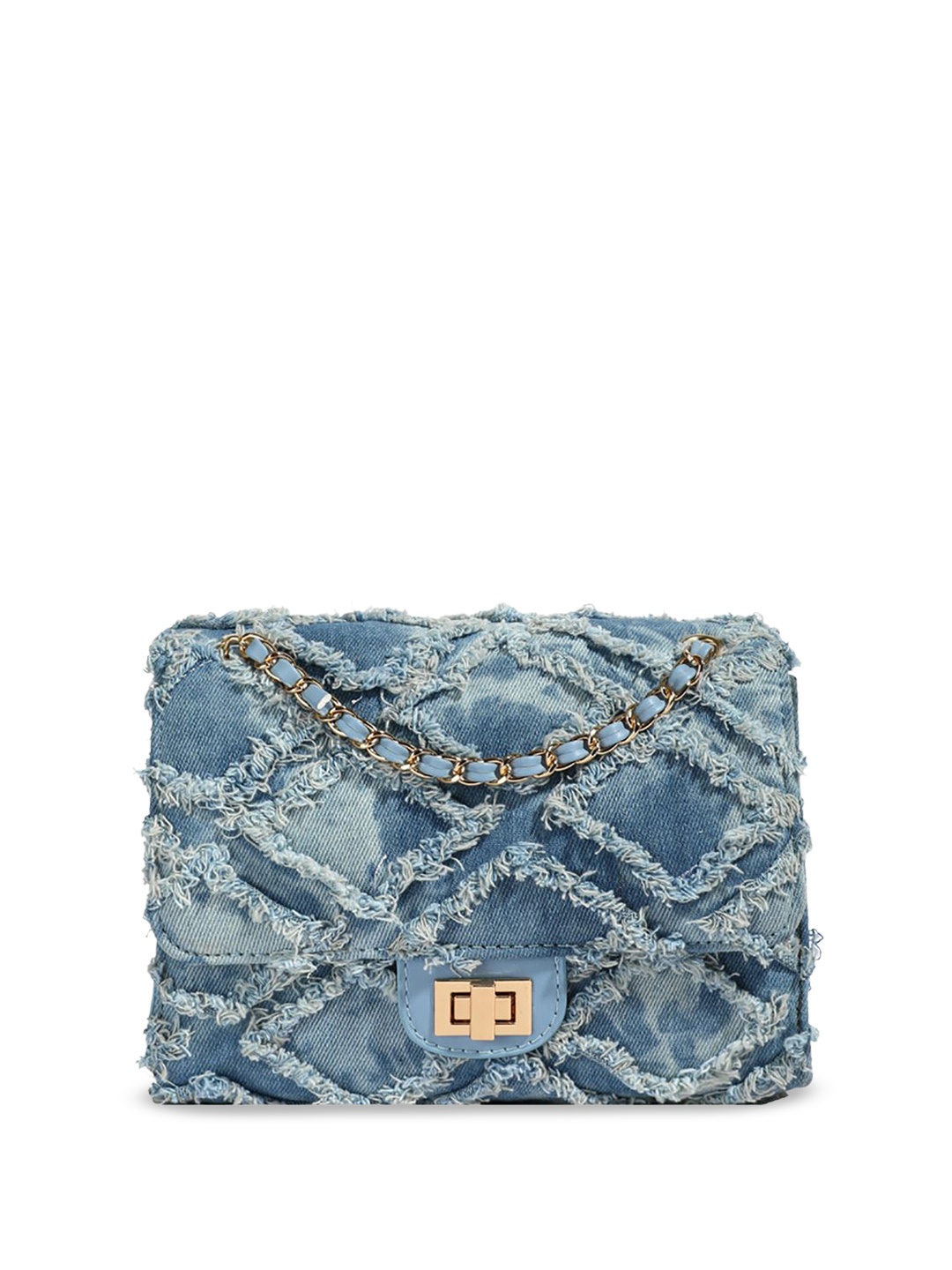 

StyleCast x Revolte Women Textured Structured Sling Bag, Blue