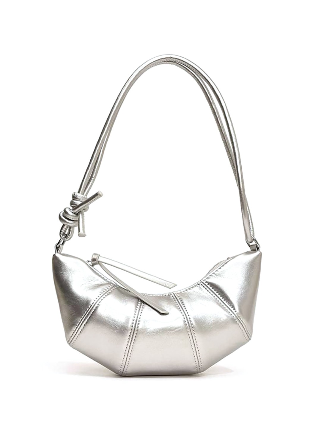 

StyleCast x Revolte Women Solid Half Moon Shoulder Bag, Silver