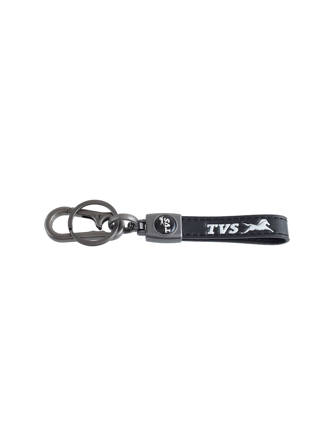 

MEMOIR Textured Pure Leather TVS Bike Key Chain, Black