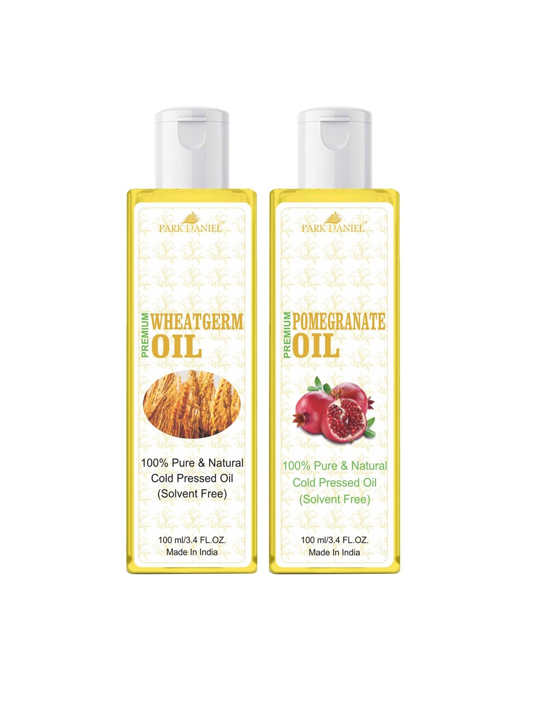 

Park Daniel Set Of 2 Natural Wheatgerm & Pomegranate Oil For Hair & Skin -100 ml Each, Transparent