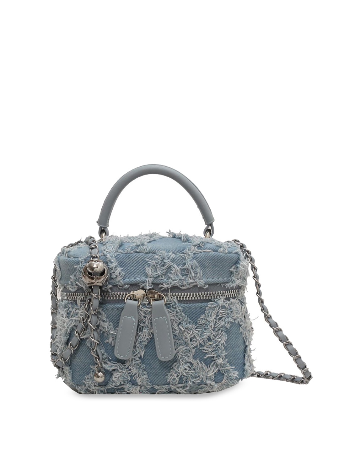 

StyleCast x Revolte Women Textured Swagger Cotton Satchel Bag, Blue