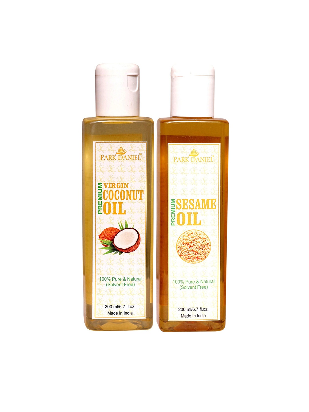 

Park Daniel Set Of 2 Pure & Natural Coconut & Sesame Oil - 200 ml Each, Transparent